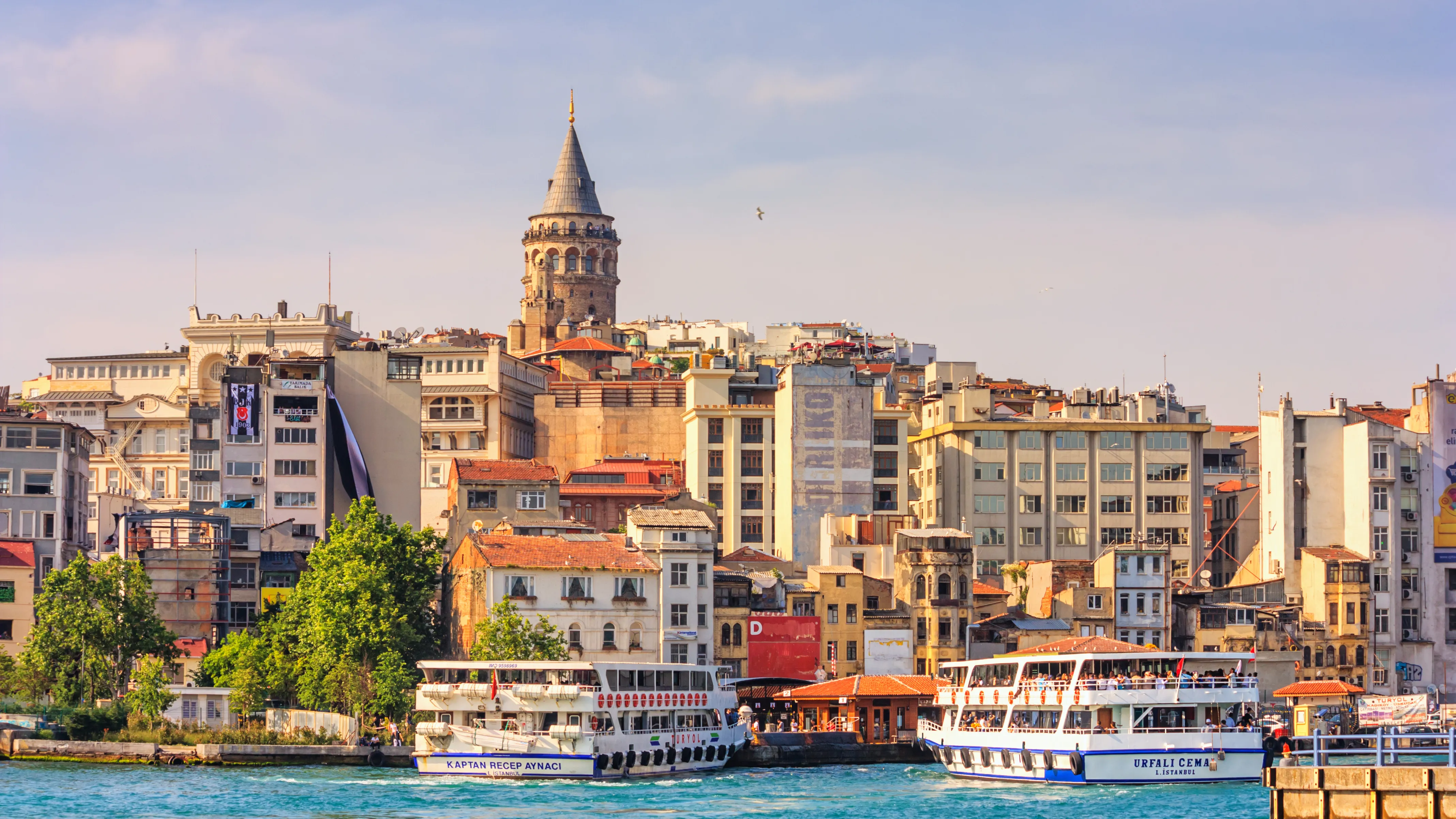 Summer skyline view of the Beyoğlu and Galata/Karaköy districts of Istanbul